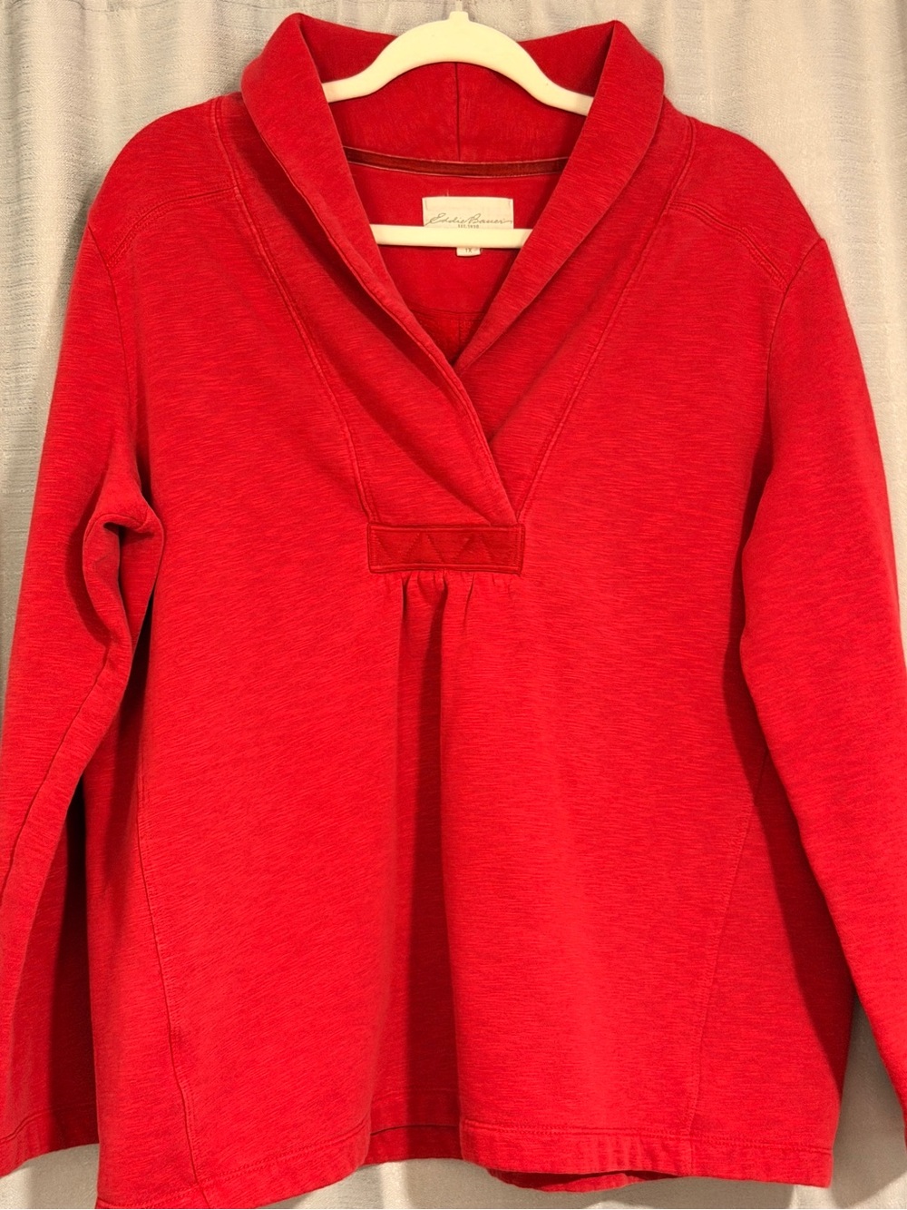 Eddie Bauer Red Shawl Collar Pullover Tunic Top 1X